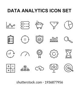 data analytics set icon, isolated data analytics set sign icon, vector illustration