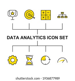data analytics set icon, isolated data analytics set sign icon, vector illustration