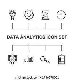data analytics set icon, isolated data analytics set sign icon, vector illustration