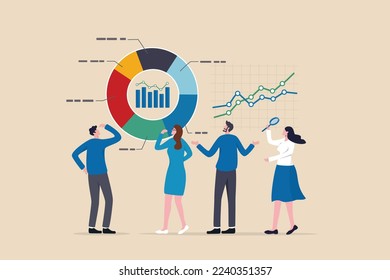 Data analytics, statistic to analyze, business graph dashboard, marketing research, diagram for optimization, big data and information concept, business people marketing team analyze graph and chart. svg