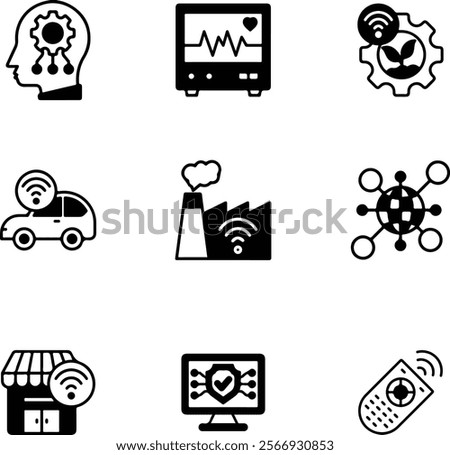 Data Analytics thin line icon set. Data Analysis editable stroke icons. Icon Pack: Internet Of Things | Black fill