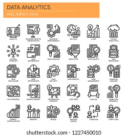 Data Analytics , Thin Line and Pixel Perfect Icons