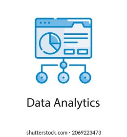 Data analytics vector blue colours Icon Design illustration. Web Analytics Symbol on White background EPS 10 File