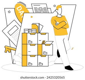 Data analytics vector illustration. Accounting finds clarity through lens analytics, ensuring precision in records Monitoring pulse data is heartbeat ever-evolving analytical landscape