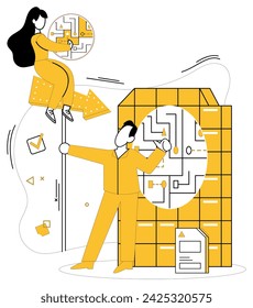 Data analytics vector illustration. Analytical skills are architects crafting bridges between data and understanding Data analytics breathes life into numbers, transforming them into strategic assets
