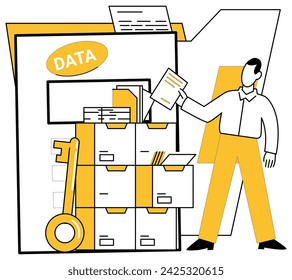 Data analytics vector illustration. Data analytics breathes life into numbers, transforming them into strategic assets Financial insights are treasures unearthed by analytical archaeologists data