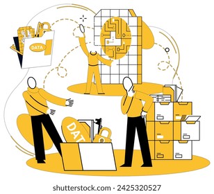 Data analytics vector illustration. In landscape information, analytics is compass navigating uncertainty Analytics is secret sauce transforms raw data into strategic intelligence Data analytics