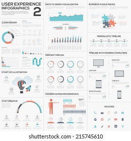 Data analytics vector infographics with clean trendy flat design