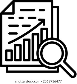 Data Analytics Vector Lineal Icon On White Background.