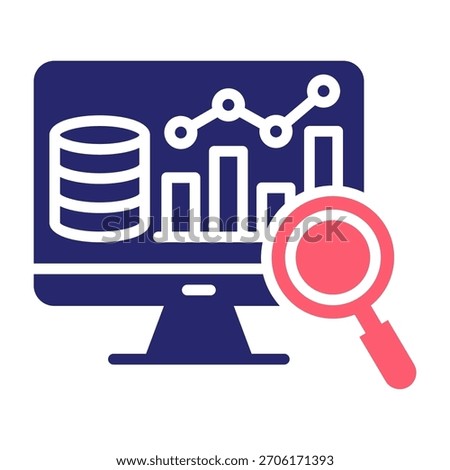 Data Analyzer Icon Color Fill Style Vector Illustration