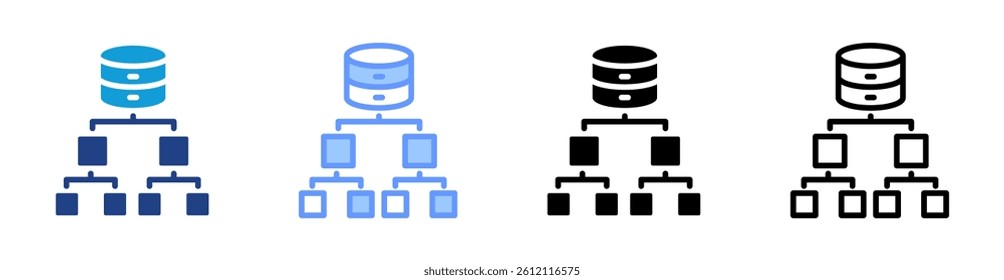 Data Architecture icon set multiple style collection