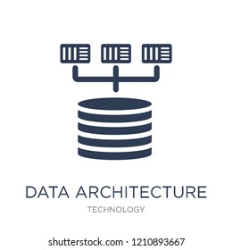 Data Architecture Icon. Trendy Flat Vector Data Architecture Icon On White Background From Technology Collection, Vector Illustration Can Be Use For Web And Mobile, Eps10