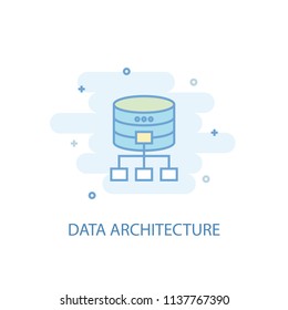 Data architecture line trendy icon. Simple line, colored illustration. Data architecture symbol flat design from Big data set. Can be used for UI/UX