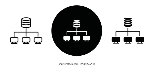 Data architecture outline icon collection or set. Data architecture Thin vector line art
