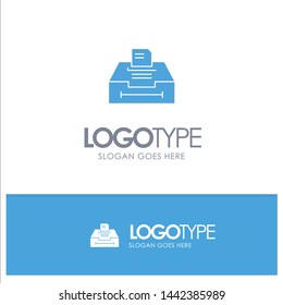 Data, Archive, Business, Information Blue Solid Logo with place for tagline
