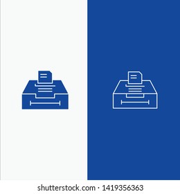 Data, Archive, Business, Information Line and Glyph Solid icon Blue banner Line and Glyph Solid icon Blue banner