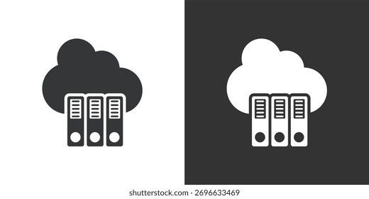 Data Archive Cloud icon. Solid glyph series icon