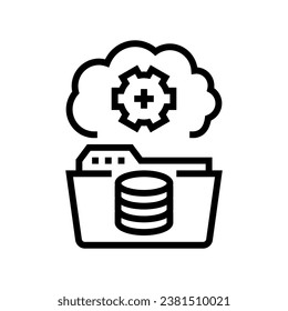 data archiving database line icon vector. data archiving database sign. isolated contour symbol black illustration