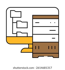 data archiving database line icon vector. data archiving database sign. isolated symbol illustration