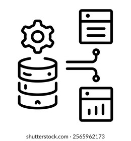 Data arrangement icon in linear style 