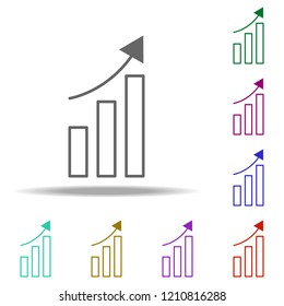 data up arrow icon. Elements of business in multi color style icons. Simple icon for websites, web design, mobile app, info graphics