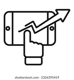 Data arrow icon outline vector. Business research. Online process
