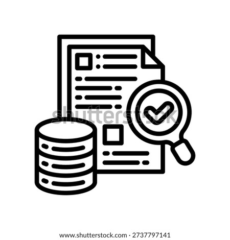Data Audit Icon Line Vector Illustration