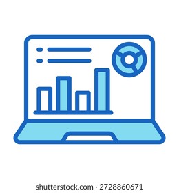 Ícone de aumento de dados Ilustração de vetor de estilo de cor azul