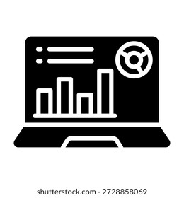 Ilustración vectorial de estilo de glifo de icono de aumento de datos