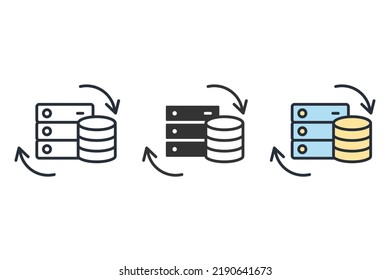 data back up icons  symbol vector elements for infographic web