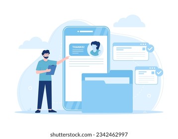 Ilustración plana del concepto de consultoría de respaldo de datos