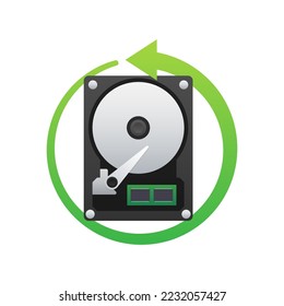 Data Backup. Database restore. Data recovery. Vector stock illustration.
