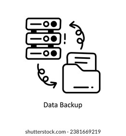 Data Backup doodle Icon Design illustration. Networking Symbol on White background EPS 10 File