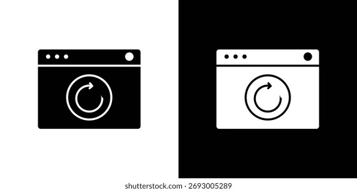 Data backup icon. The black silhouette vector