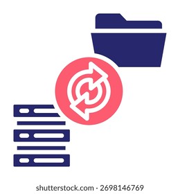Data Backup Icon Color Fill Style Vector Illustration