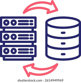 Data Backup Icon Color Vector Illustration