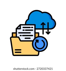 Icono de copia de seguridad de datos Ilustración vectorial de color lineal