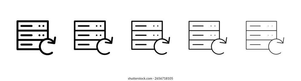 Icono de copia de seguridad de datos o estilo negro del contorno de la ilustración del logotipo