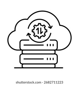 Data Backup Icon, Secure data backup, Cloud backup solutions, Data protection, Data recovery tools, and Backup storage. Vector illustration.