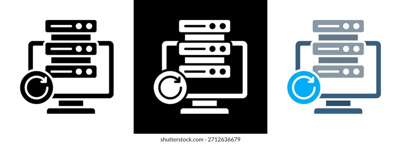 Conjunto de iconos de copia de seguridad de datos Ilustración vectorial de glifos