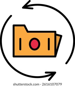 Data Backup Line Filled Vector Icon Design