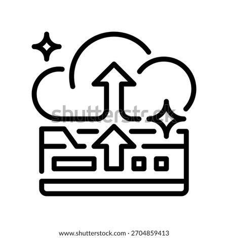 Data Backup Line Icon, Outline Symbol for File Protection, Storage Safety, System Preservation, Information Recovery, and Cloud Archiving. Vector Sign Icon.