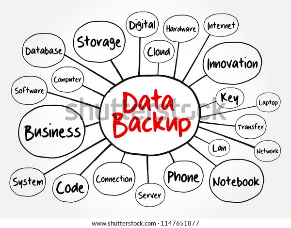 Data Backup Mind Map Flowchart Technology Stock Vector Royalty Free 1147651877