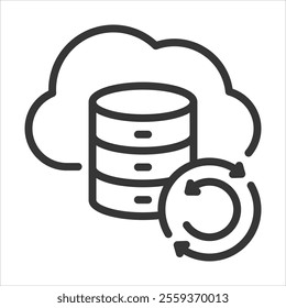 Data Backup Outline Icon Vector Illustration