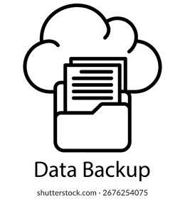 Data Backup Outline Style. Vector Illustration For Graphic Design