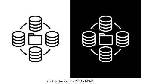 Copia de seguridad de datos Diseño de conjunto de iconos blancos