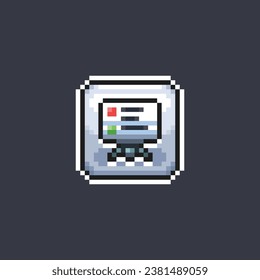 símbolo de banner de datos en estilo de arte de píxeles