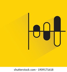 data bar chart drop shadow on yellow background