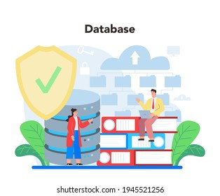 Data base administrator concept. Admin or manager working