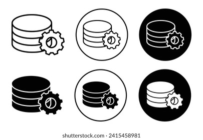 data base administrator outline line icon set sign for web app